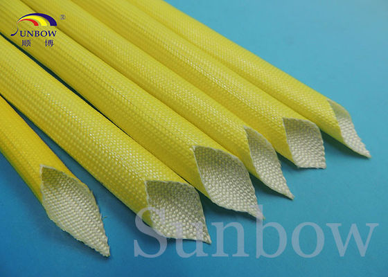 China Gelbes f-Klassen-Acrylfiberglas-Sleeving Elektrowärme-Schutzhülle fournisseur