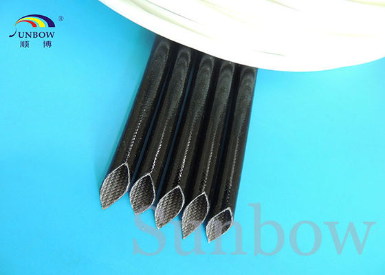 China schwarzes Harz-silikonumhüllter Fiberglas-Ärmel 4.0KV 10mm für Draht-Isolierung fournisseur