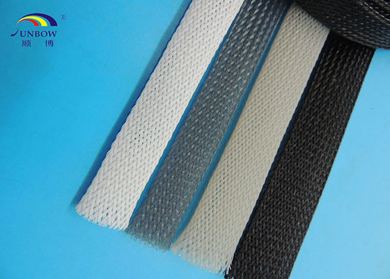 China Dehnbare umsponnene sleevings Kabel Polyester monafilament Schwarzen fournisseur