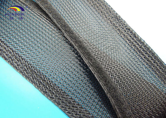 China Polyester flocht Masche dehnbares Sleeving mit Flausch für elektrische Kabel, Netzanschlusskabel fournisseur