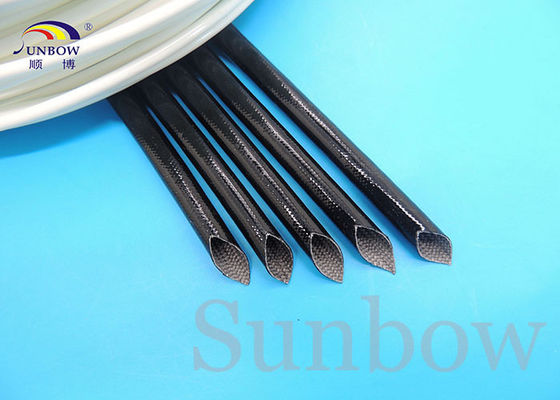 China Silikonkautschukfiberglasärmelsilikon-Fiberglas 4.0KV 10mm schwarzes sleeving fournisseur