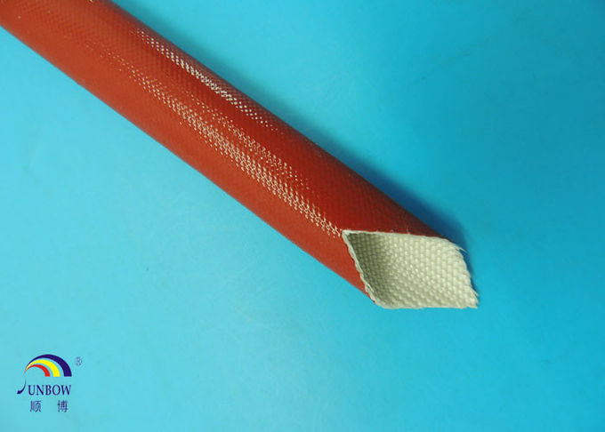 Fiberglas-Sleeving überzogenes Silikon der Isolierungs-dehnbares umsponnenes Sleeving hohen Temperatur